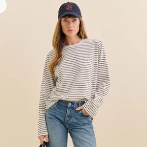 REFORMATION Asher Oversized Striped Long Sleeve (M)